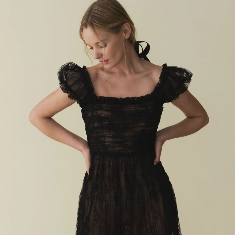 Doen Pamelina Lace Dress in Black size XS